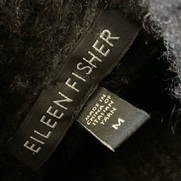 Eileen Fisher Yak & Wool Italian Yarn Cowl Neck Sweater, Medium Charcoal Grey - Picture 3 of 12